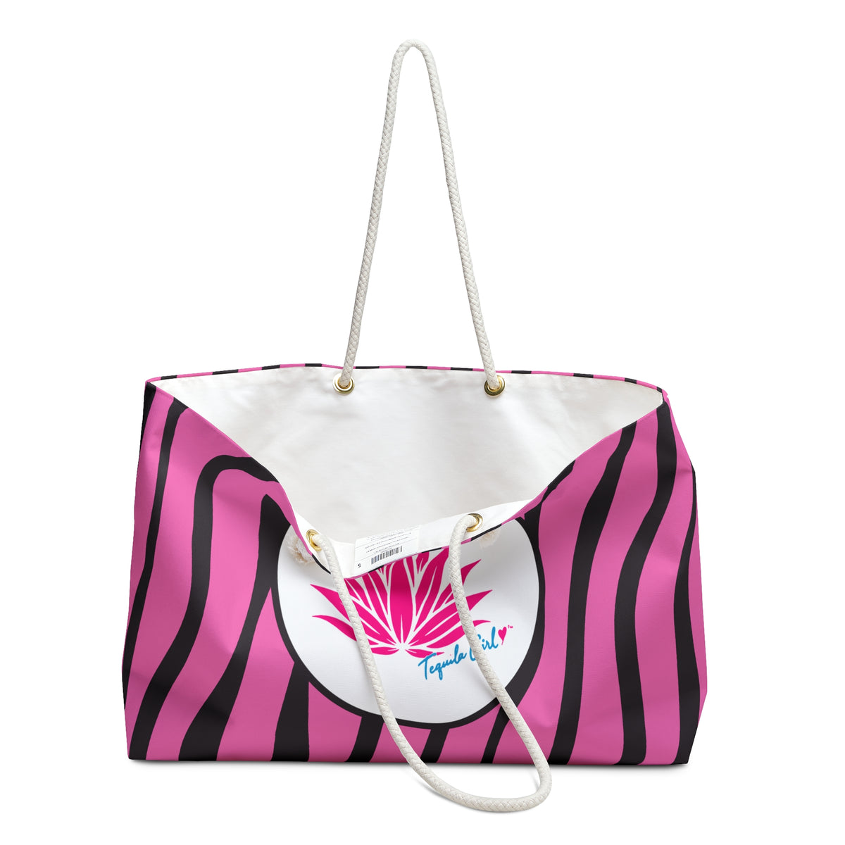 Tequila Girl™ Pink Zebra Weekender Bag - Girls Trip Travel Bag, Bachelorette
