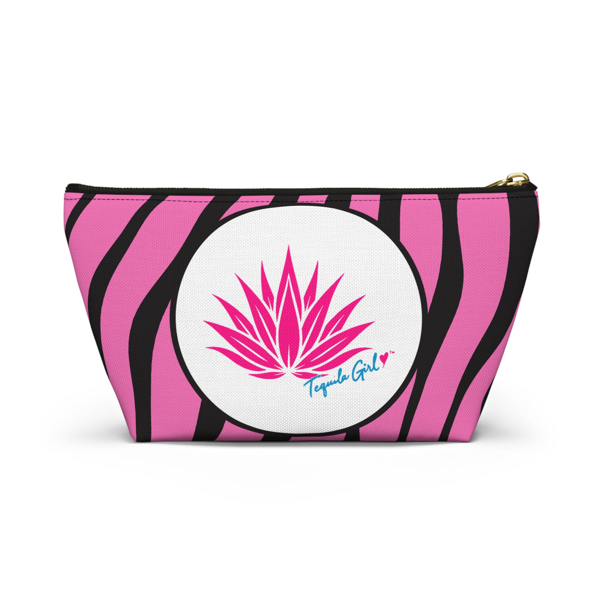 Tequila Girl™ Pink Zebra Makeup Pouch - Zebra Print Cosmetic Bag, Gift for Her