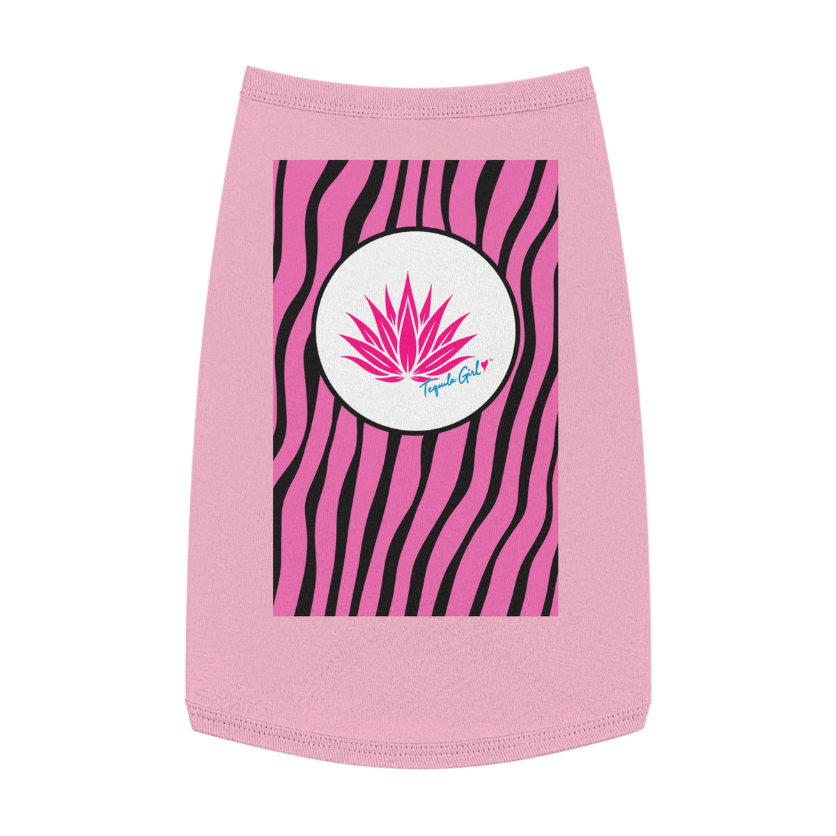 Tequila Girl™ Pink Zebra Dog Tank Top - Pink Dog Shirt, Dog Mom Gift