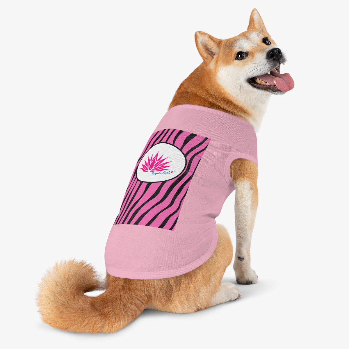 Tequila Girl™ Pink Zebra Dog Tank Top - Pink Dog Shirt, Dog Mom Gift