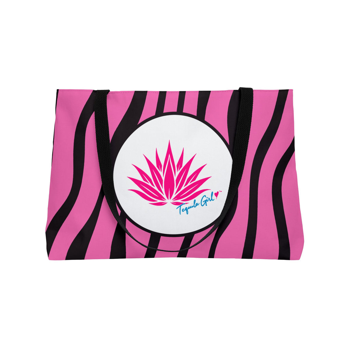Tequila Girl™ Pink Zebra Beach Bag - Large Zebra Print Tote, Bachelorette Gift