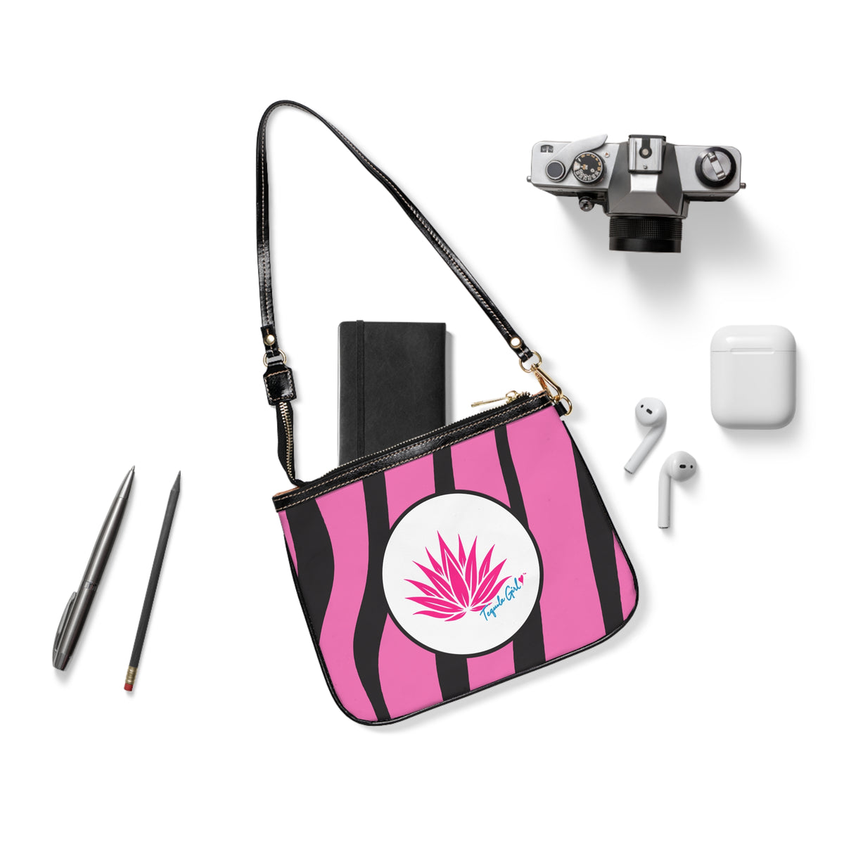 Tequila Girl™ Pink Zebra Shoulder Bag - Small Zebra Print Purse, Gift for Her