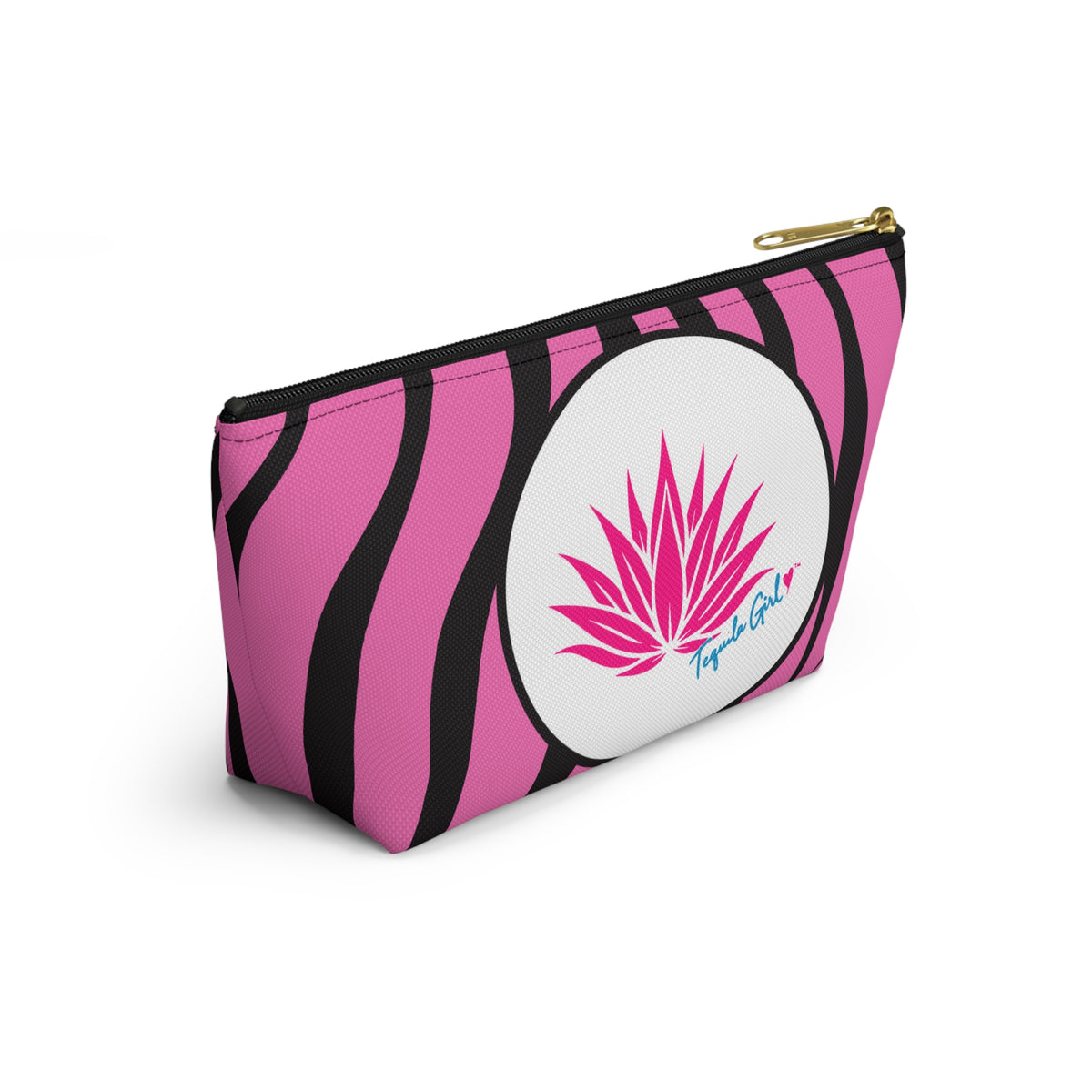 Tequila Girl™ Pink Zebra Makeup Pouch - Zebra Print Cosmetic Bag, Gift for Her