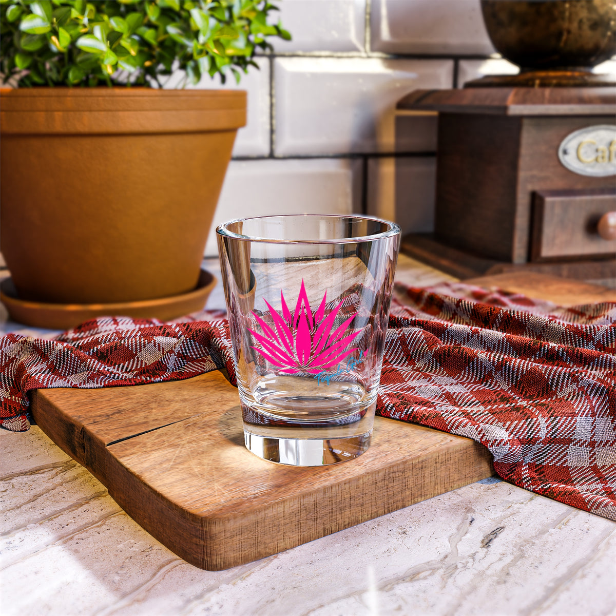 Tequila Girl™ Shot Glass - Pink Agave Love - 1.5oz Full-Color Shot Glass, Tequila Lover Gift