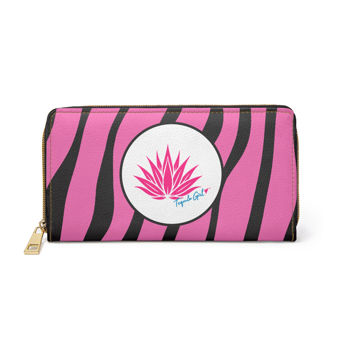 Tequila Girl™ Pink Zebra Zipper Purse - Zebra Print Wallet, Bridesmaid Gift