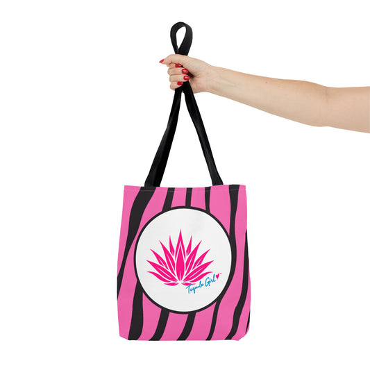 Tequila Girl™ Pink Zebra Tote Bag - Bachelorette Bridesmaid Gift, Zebra Print
