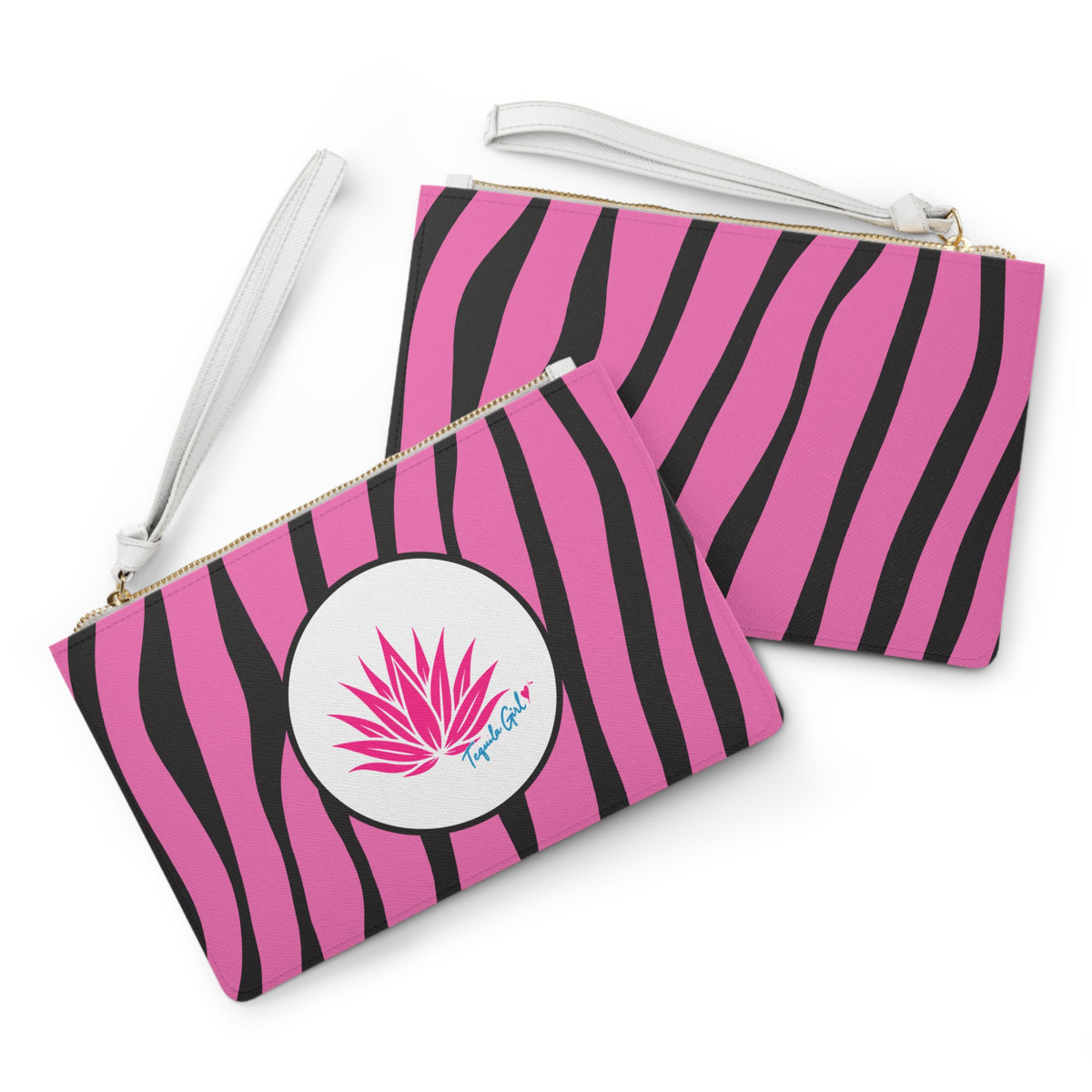 Tequila Girl™ Pink Zebra Clutch - Zebra Print Wristlet, Bridesmaid Gift