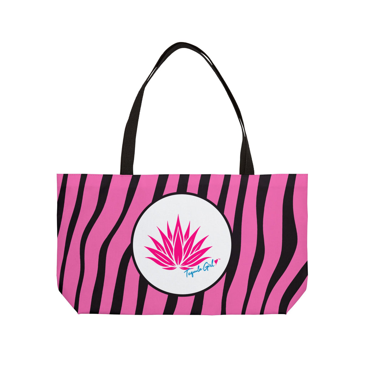 Tequila Girl™ Pink Zebra Beach Bag - Large Zebra Print Tote, Bachelorette Gift