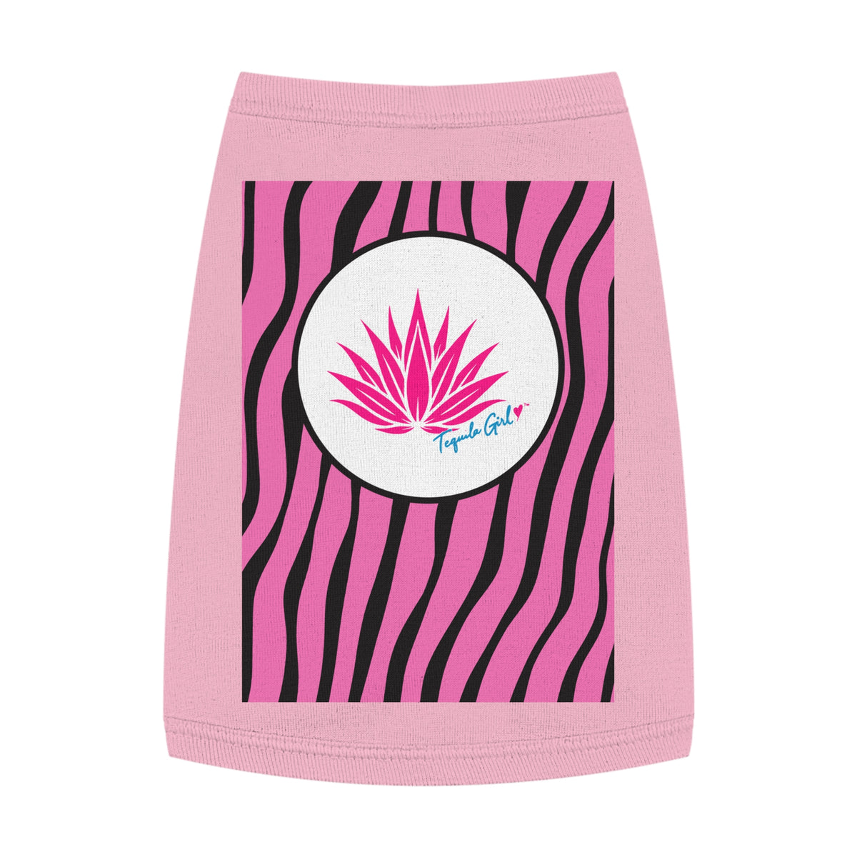Tequila Girl™ Pink Zebra Dog Tank Top - Pink Dog Shirt, Dog Mom Gift