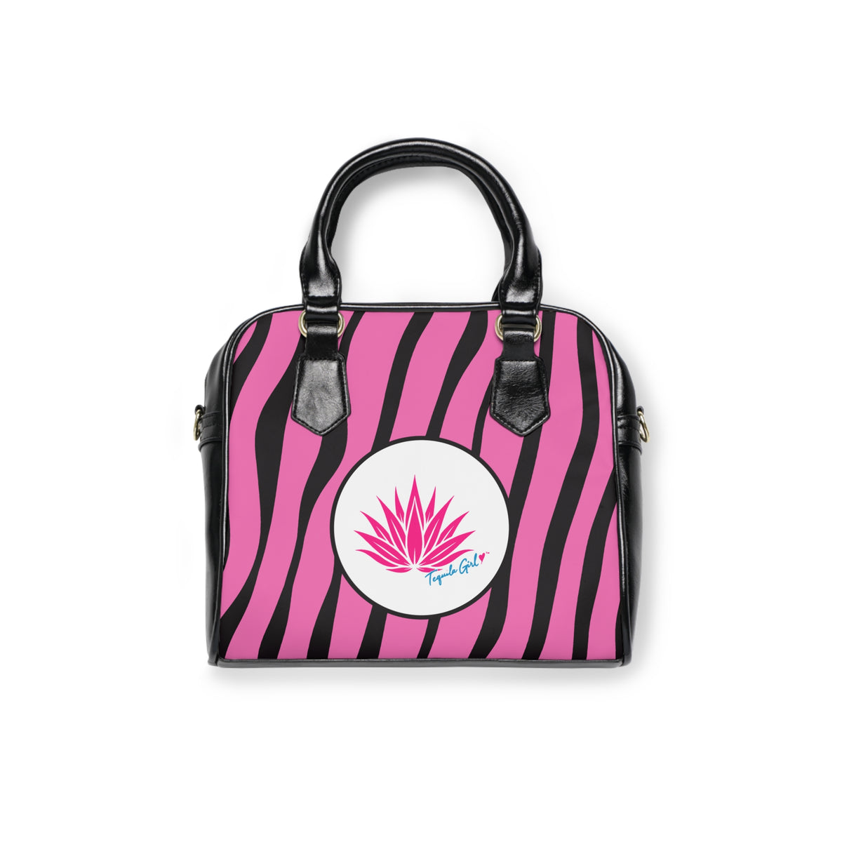 Tequila Girl™ Pink Zebra Handbag - Zebra Print Shoulder Purse, Bachelorette Gift