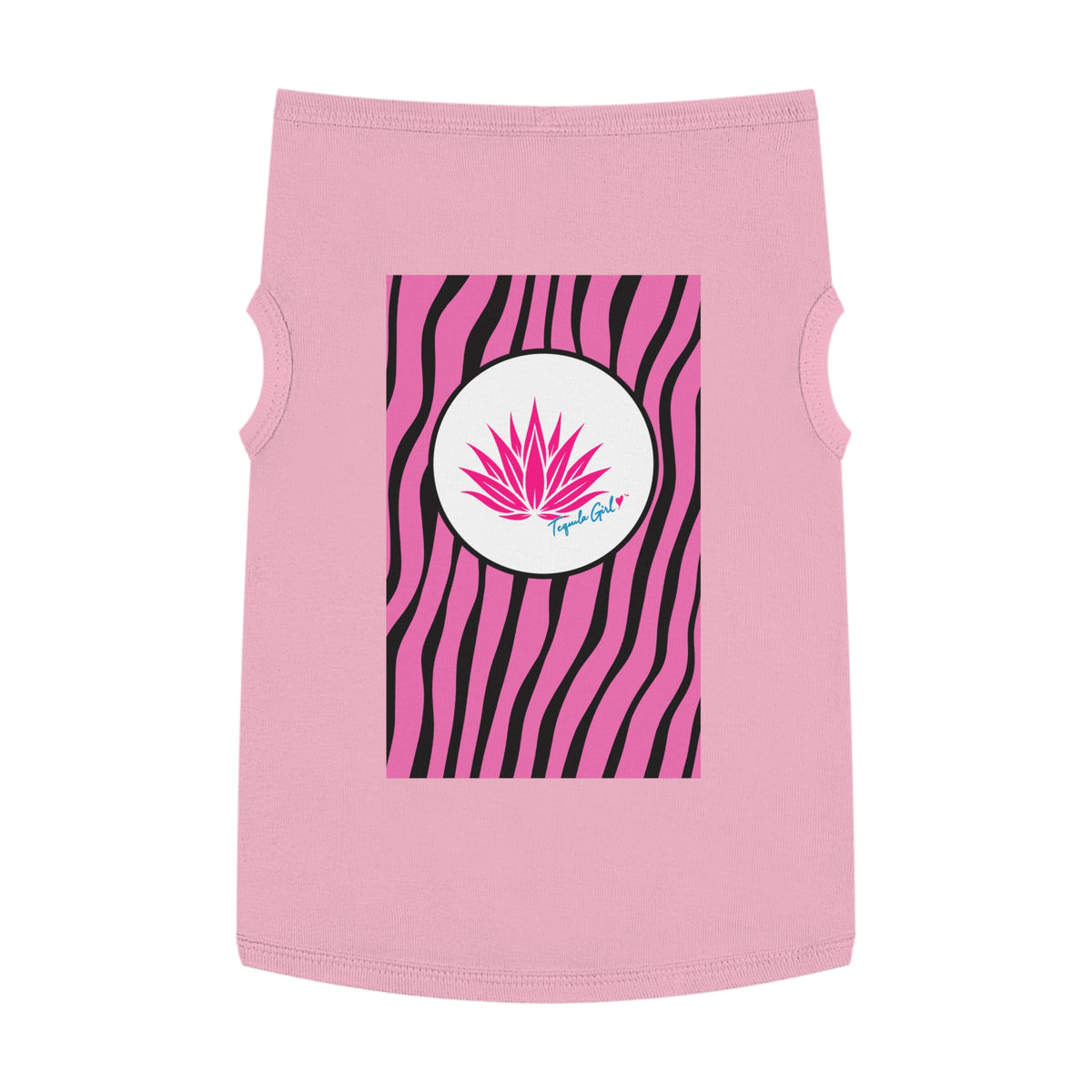 Tequila Girl™ Pink Zebra Dog Tank Top - Pink Dog Shirt, Dog Mom Gift