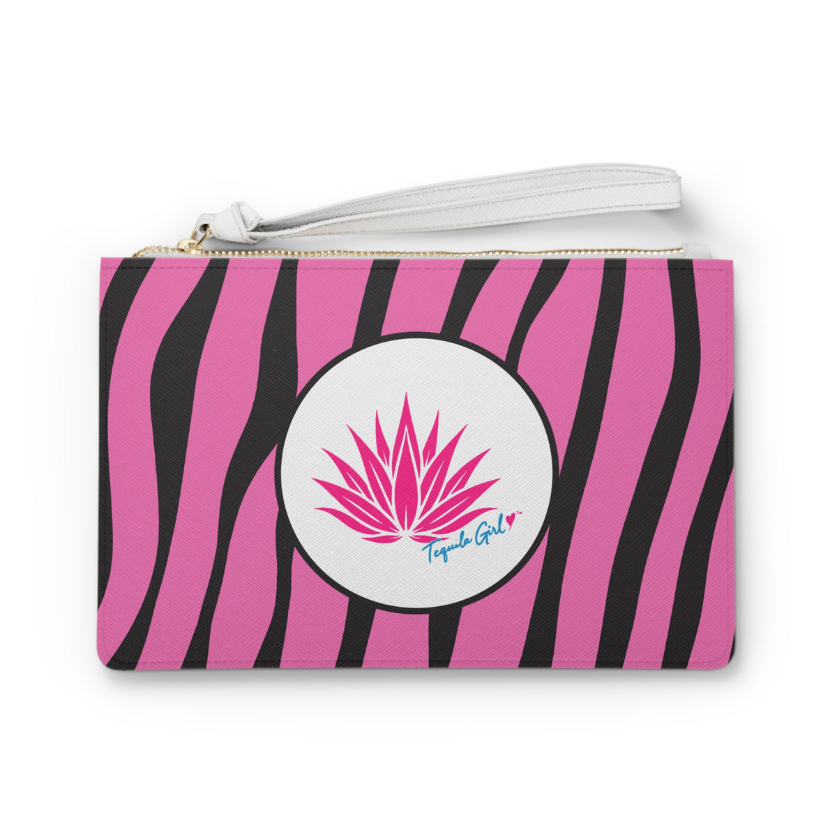 Tequila Girl™ Pink Zebra Clutch - Zebra Print Wristlet, Bridesmaid Gift