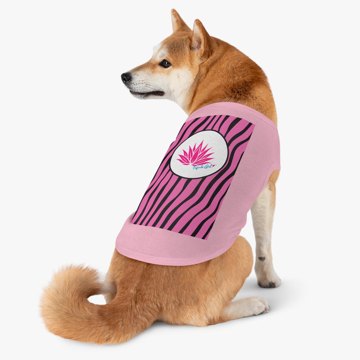 Tequila Girl™ Pink Zebra Dog Tank Top - Pink Dog Shirt, Dog Mom Gift