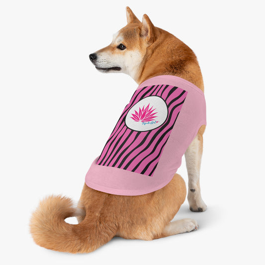 Tequila Girl™ Pink Zebra Dog Tank Top - Pink Dog Shirt, Dog Mom Gift