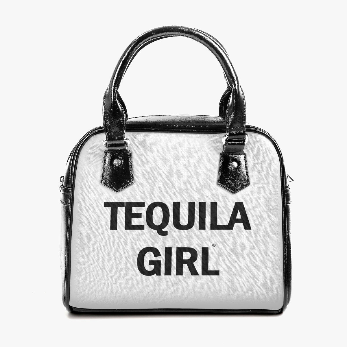 Tequila Girl vegan leather saddle bag with top handles