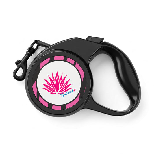 Tequila Girl™ Pink Zebra Retractable Dog Leash - 16 ft, Dog Mom Gift