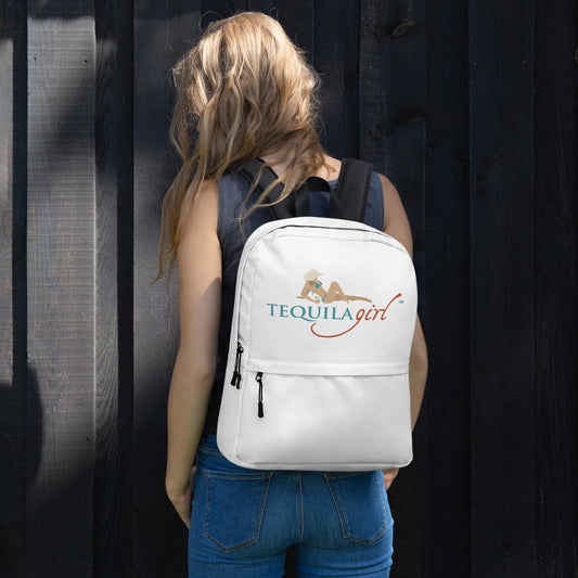 Woman wearing the Tequila Girl beach backpack